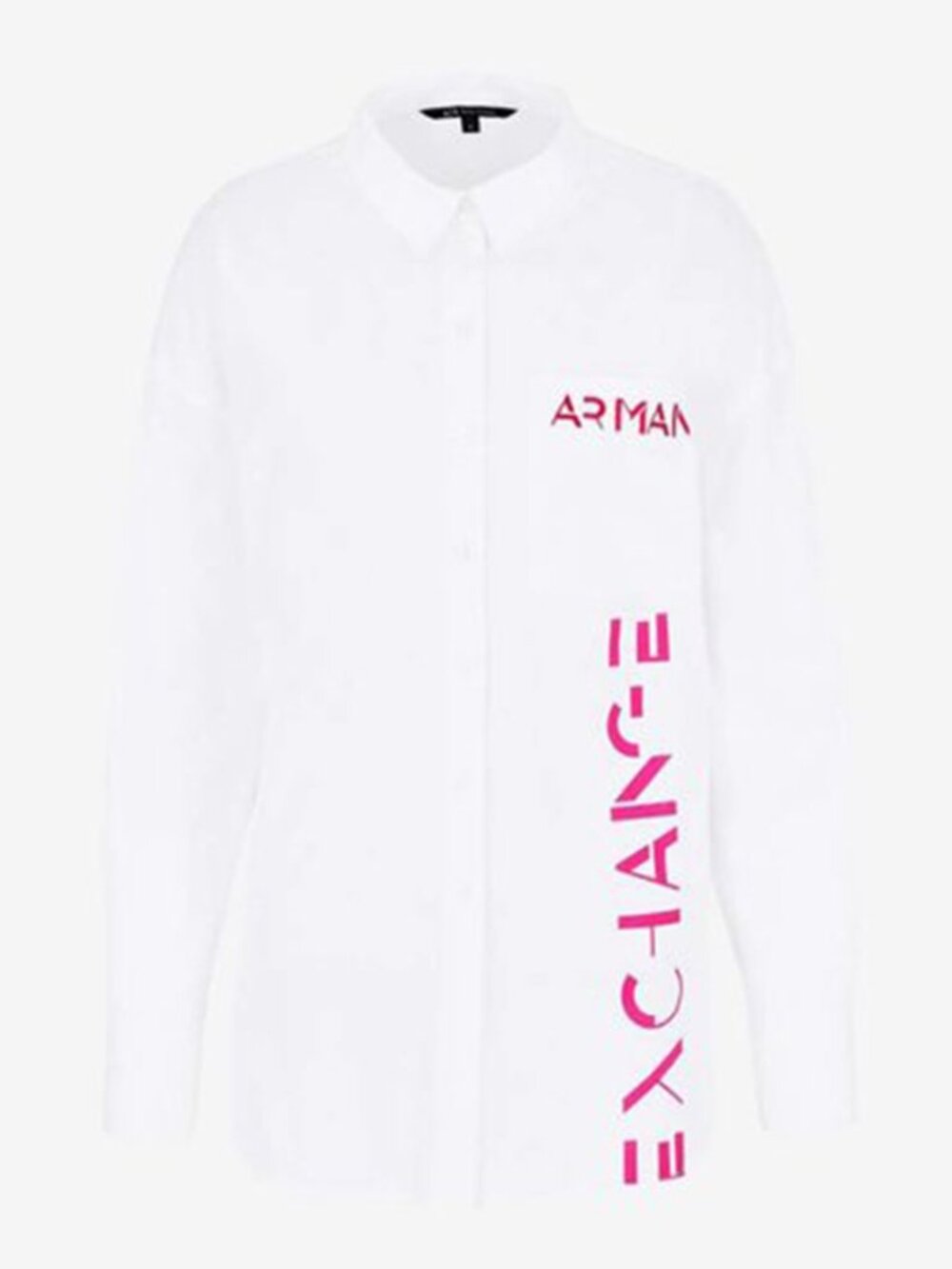 Armani Exchange White Long Sleeve Button-Up Shirt